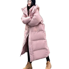 Leonie | Damen Oversized Langer Kapuzen Puffer Mantel Winterjacke