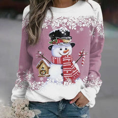 Katharina | Damen Weihnachts-Sweatshirt mit Schneemann-Motiv Lockere Passform
