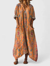 Eva | Dames Boho Paisley Oversized Katoenen Maxi Jurk met Zakken
