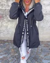 Femke | Dames Casual Hooded Women Coat Middellang Trekkoord