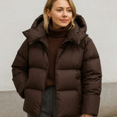 Fleur | Dames Gewatteerde Boxy Puffer Jas met Capuchon Polyester