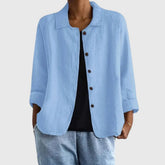 Julia | Dames Katoenen Lichtgewicht Knoop Blazer