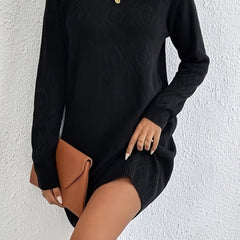 Anna | Dames Oversized Gebreide Ruitpatroon Trui Jurk Lange Mouw