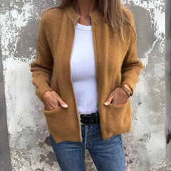 Emma | Gebreide Ritssluitings Vest Dames met Zakken Relaxed Fit
