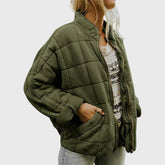 Elin | Gewatteerde Jacket Dames Ritssluiting Staande Kraag Lichtgewicht