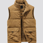 Bowen | Heren Corduroy Gewatteerde Bodywarmer Fleece Gevoerd Vest