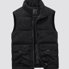 Bowen | Heren Corduroy Gewatteerde Bodywarmer Fleece Gevoerd Vest