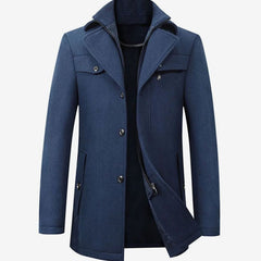 Luuk | Heren Elegante Dubbelkraag Klassieke Winterjas Stijl Wollen Overjas