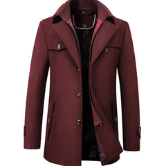 Luuk | Heren Elegante Dubbelkraag Klassieke Winterjas Stijl Wollen Overjas