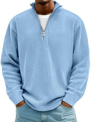 Mees | Heren Gebreide Quarter-Zip Pullover Sweater Ribstof