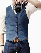 Mees | Heren Gilet Stijlvolle Geknoopte Bodywarmer Heren Vest