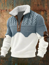 Bram | Heren Mens Knit Sweater Halfzip Fleece Kraag Colorblock Pullover