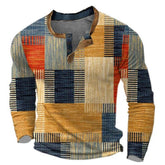Finn | Heren Retro Geruit Gebreid Pullover Sweater Lange Mouw