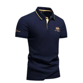 Lars | Heren Slim-Fit Korte Mouw Poloshirt met Geborduurd Logo