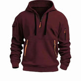 Jayden | Heren Sportieve Quarter-Zip Hoodie Ritssluitingstaschen Mouwzak