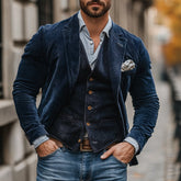 Finn | Heren Vintage Corduroy Blazer met Mens Gilet Wol Mix