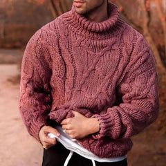 Alexander | Herren Dicker Zopfstrick-Rollkragenpullover für den Winter