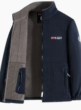 Andreas | Herren Fleece Outdoor-Jacke mit Reißverschluss Stehkragen Innenfutter