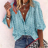 Faith | Women Printed Button Down Casual Blouse