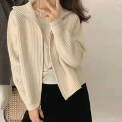 Lotte | Vest Dames Geribd Gebreid Oversized Ritsjas