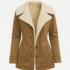 Fleur | Warme Fleece Gevoerde Dames Jas Reverskraag Knopen