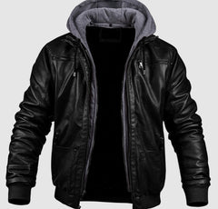 Fleur | Winterjas Heren Kunstleren Bomberjacket Capuchon Ritssluitingen