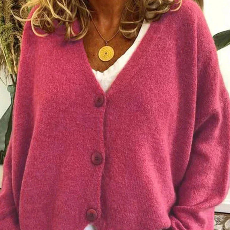 Alicia | Dames V-Hals Knopen Cardigan