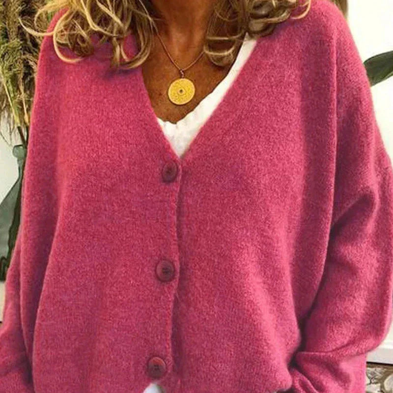 Alicia | Dames V-Hals Knopen Cardigan