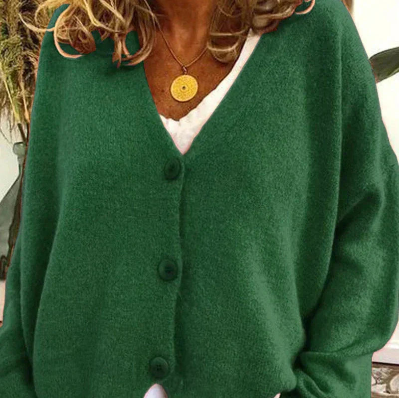 Alicia | Dames V-Hals Knopen Cardigan