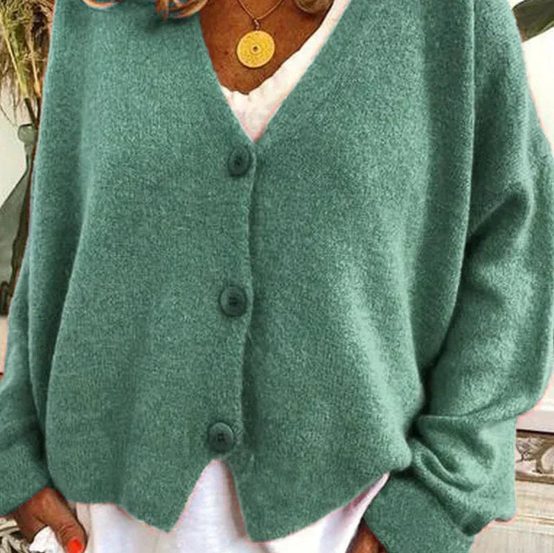 Alicia | Dames V-Hals Knopen Cardigan