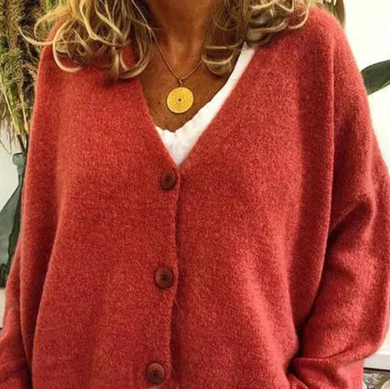 Alicia | Dames V-Hals Knopen Cardigan