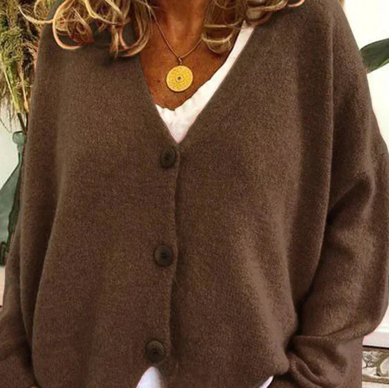Alicia | Dames V-Hals Knopen Cardigan