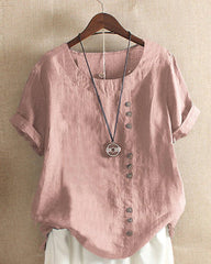 Desiree | Dames Casual Linnen Blouse Met Knoopdetails