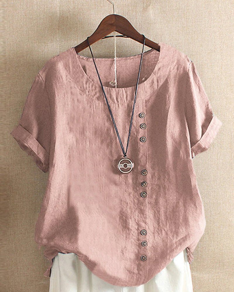 Desiree | Dames Casual Linnen Blouse Met Knoopdetails