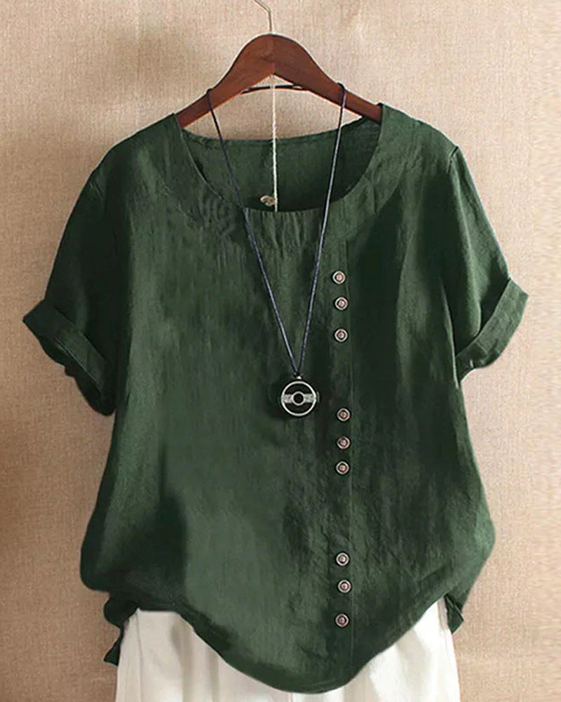 Ingrid | Dames Zomer Casual Blouse Met Knopdetails