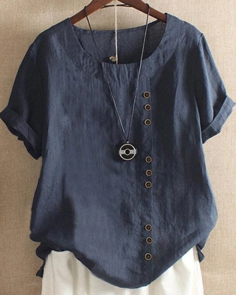 Desiree | Dames Casual Linnen Blouse Met Knoopdetails