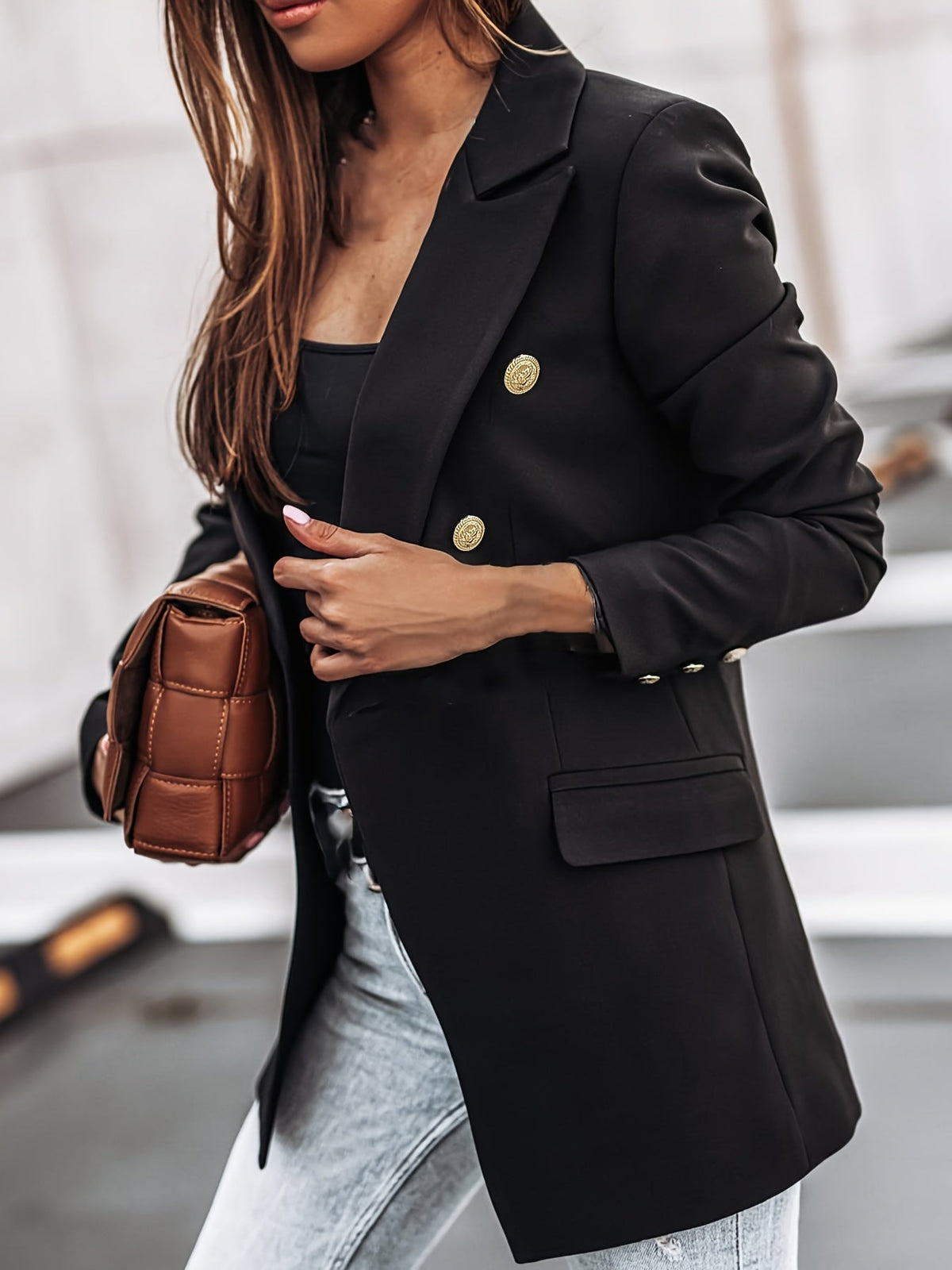 Faye | Dames Blazer met Dubbele Knopen en Lange Mouwen