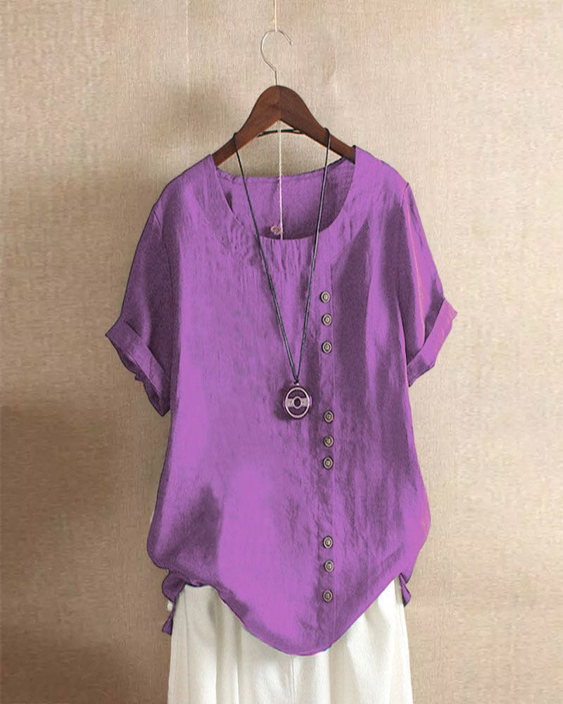 Ingrid | Dames Zomer Casual Blouse Met Knopdetails