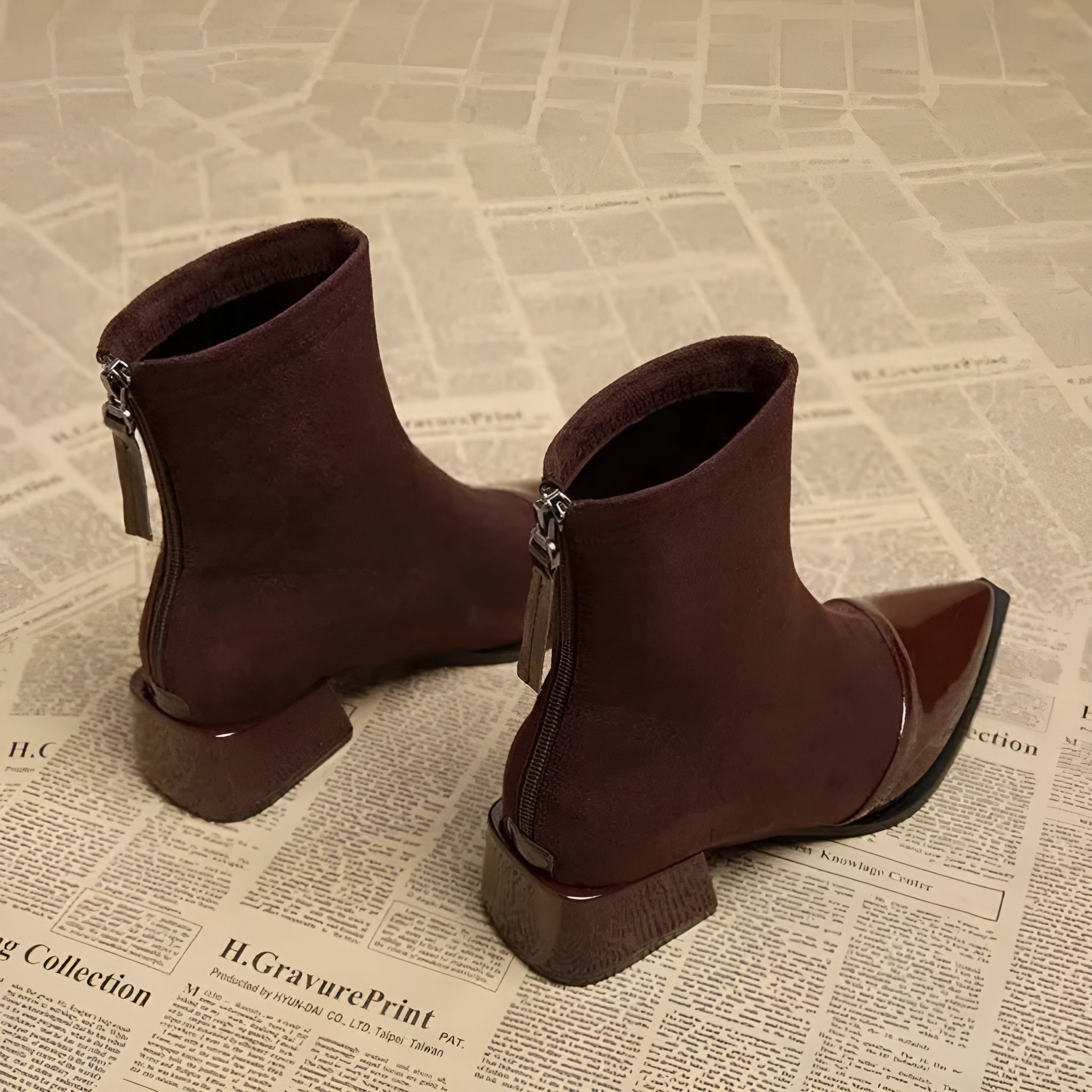 Felicity | Dames Winter Enkellaarsjes met Blokhak