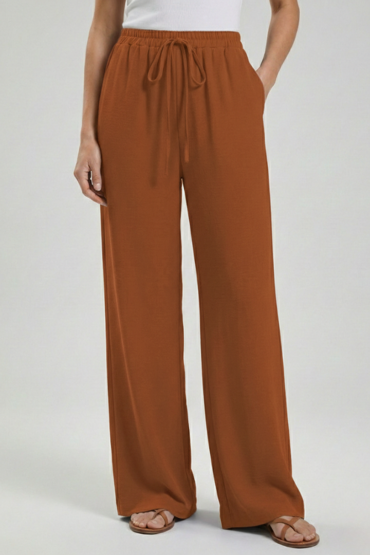 Charlie | Dames Palazzo-broek met trekkoord en zijzakken