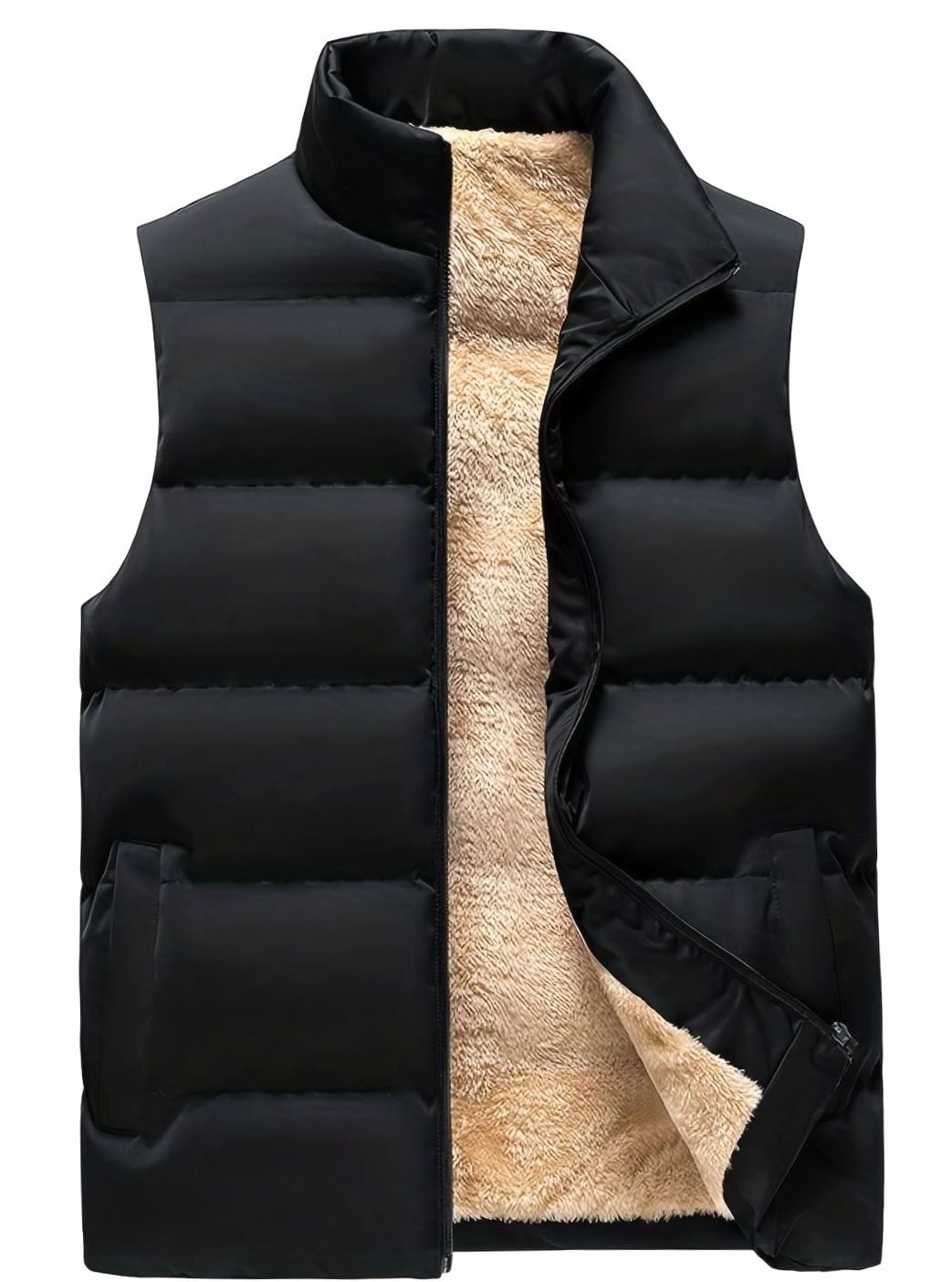 Anna | Bodywarmer Dames Fleece Gevoerd Mouwloos Wintervest Opstaande Kraag