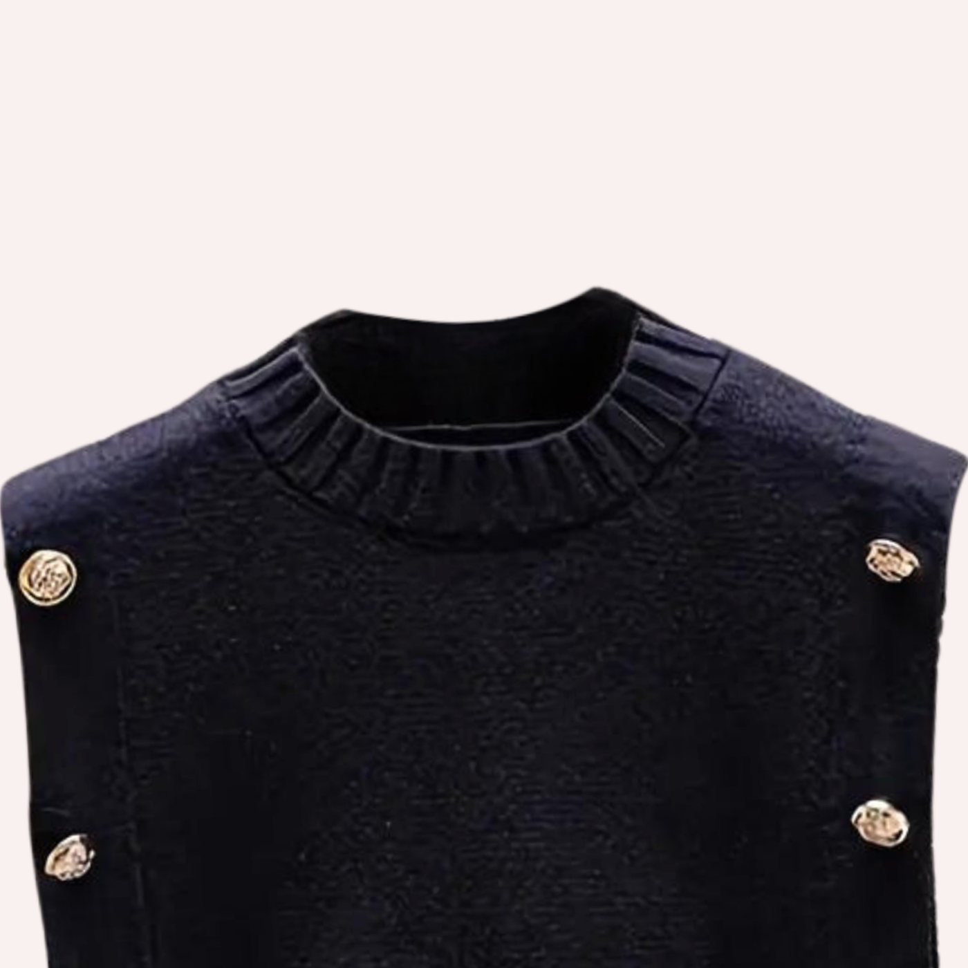 Lotte | Bodywarmer Dames Mouwloze Gebreide Vest met Gouden Knopen