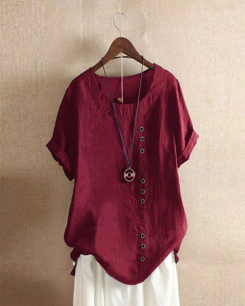 Ingrid | Dames Zomer Casual Blouse Met Knopdetails