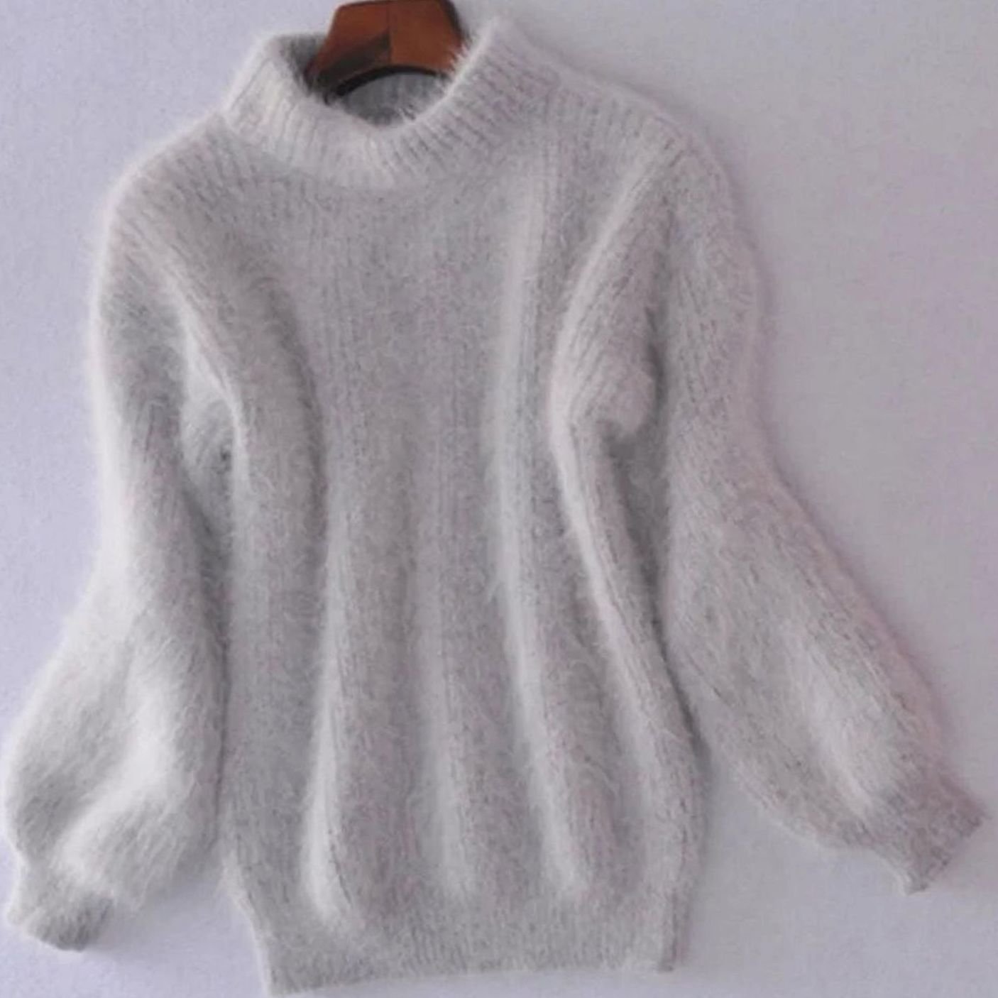 Lena | Damen Flauschiger Rollkragen Pullover mit hohem Kragen Weicher Winterstrick