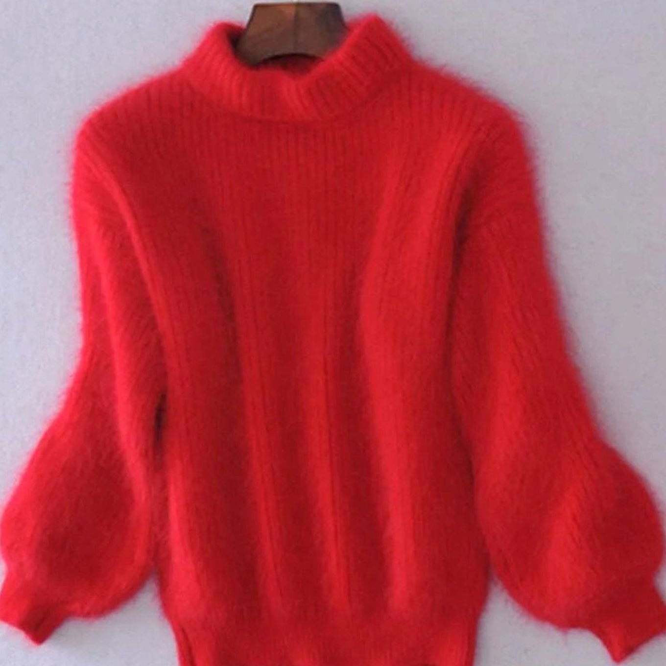 Lena | Damen Flauschiger Rollkragen Pullover mit hohem Kragen Weicher Winterstrick