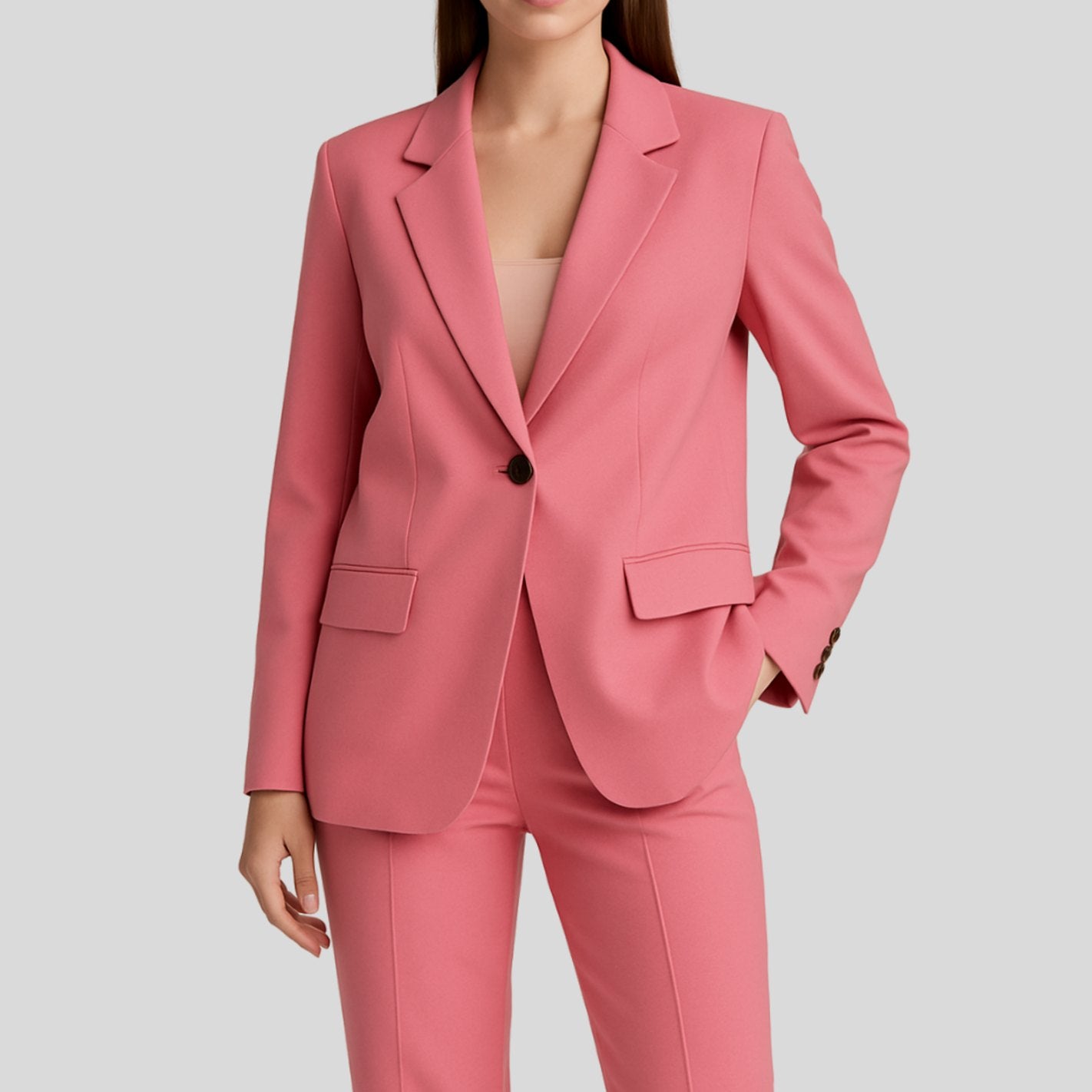 Luisa | Damen Maßgeschneiderter Langer Blazer und Hose Anzug-Set