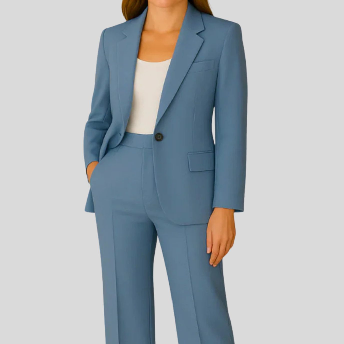 Luisa | Damen Maßgeschneiderter Langer Blazer und Hose Anzug-Set
