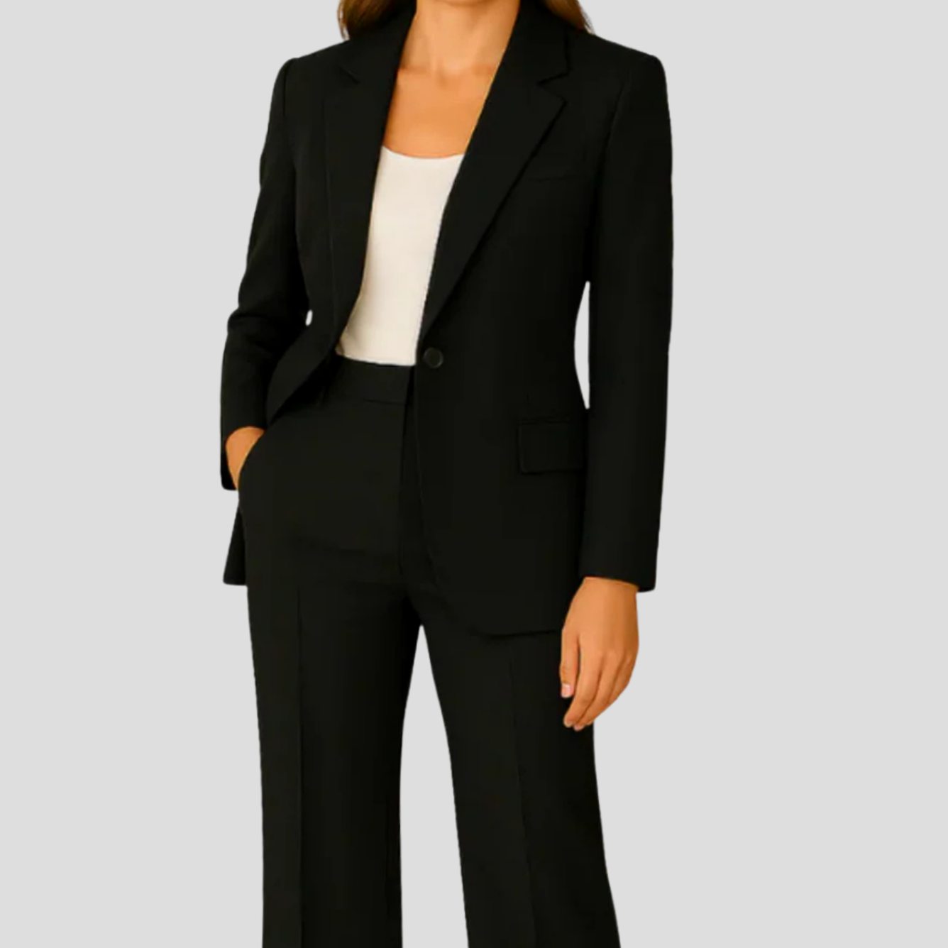 Luisa | Damen Maßgeschneiderter Langer Blazer und Hose Anzug-Set