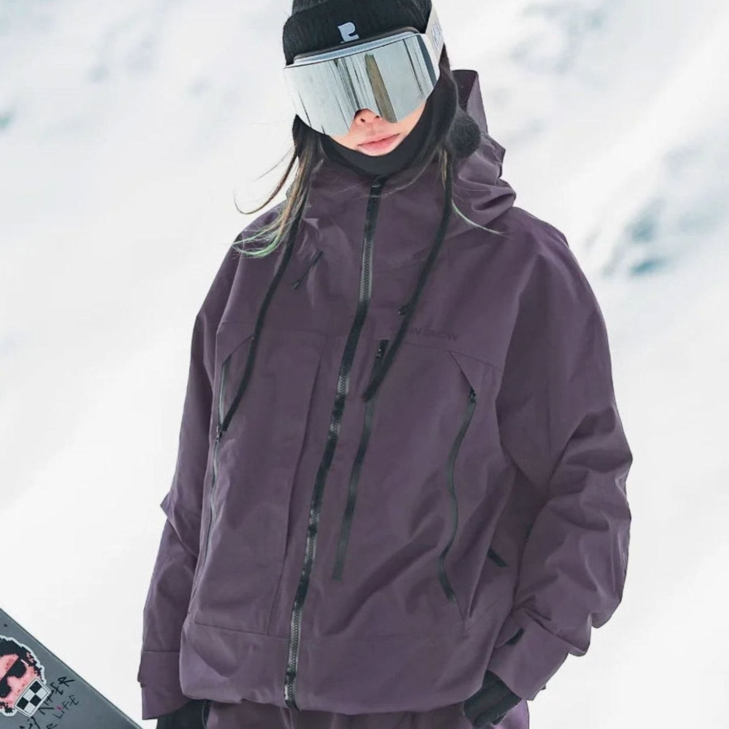 Leonie | Damen Wasserdichte Ski-Jacke Winddichte Kapuzenjacke für Schnee und Outdoor