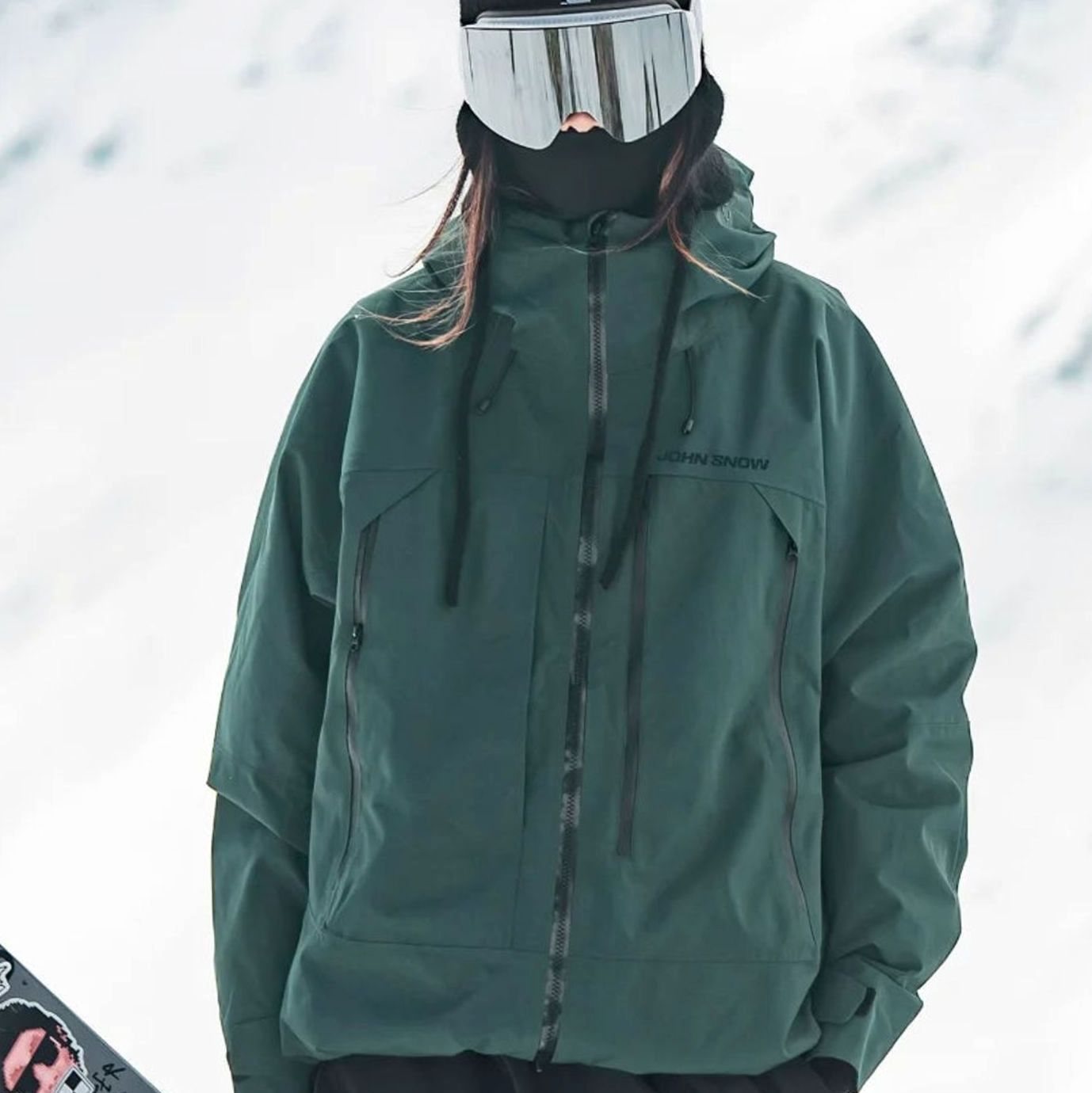 Leonie | Damen Wasserdichte Ski-Jacke Winddichte Kapuzenjacke für Schnee und Outdoor